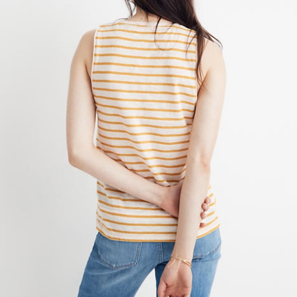 MADEWELL Whisper Cotton V-Neck Pocket Tank - Picture 4 of 8